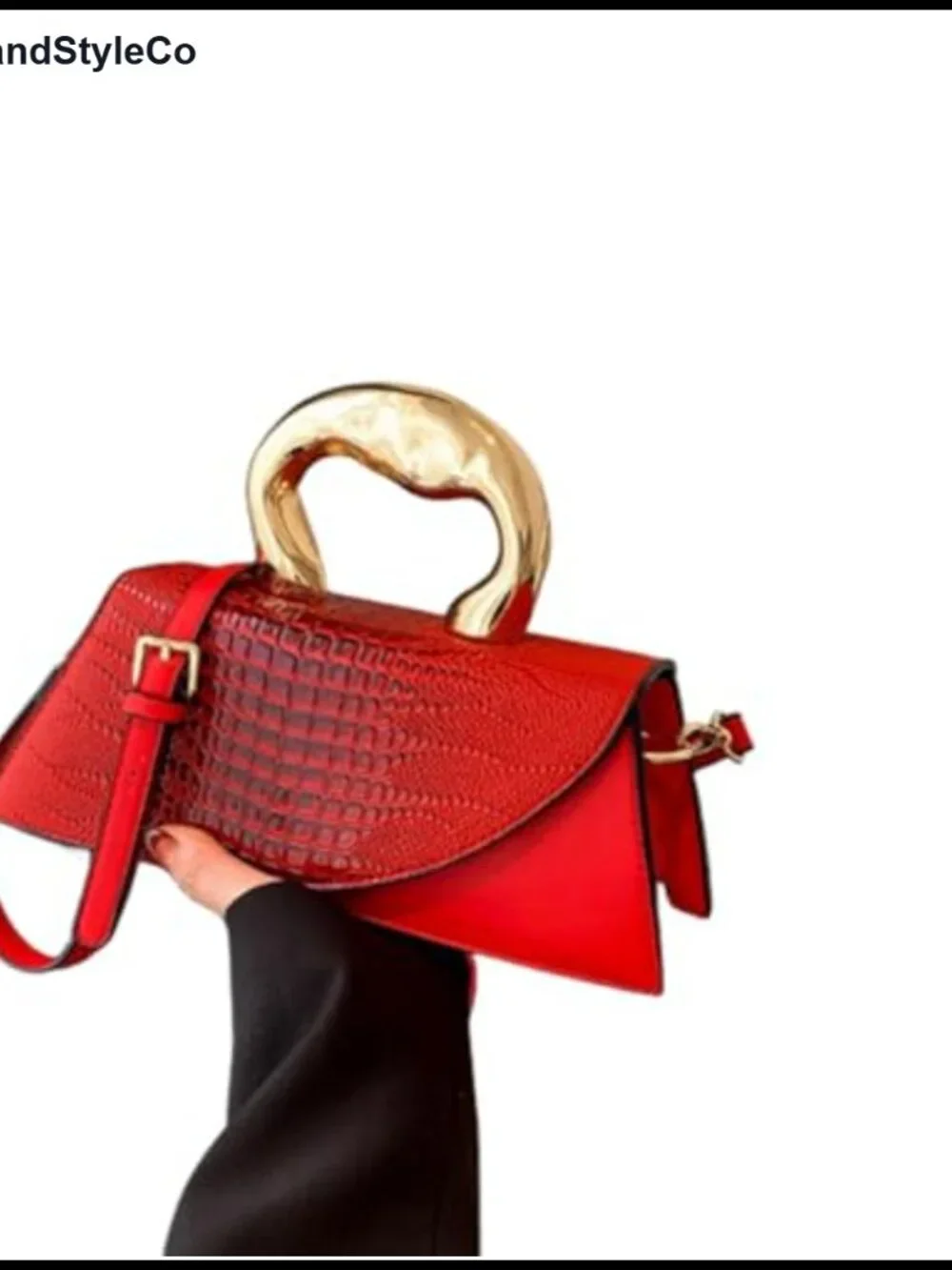 Women Vegan Leather Evening Handbag Crocodile Pattern Clutch Purse